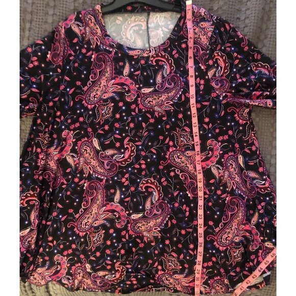NWOT Lane Bryant Blouse Swing Top with Colorful Paisleys Flowers Size 18/20 - Picture 5 of 9